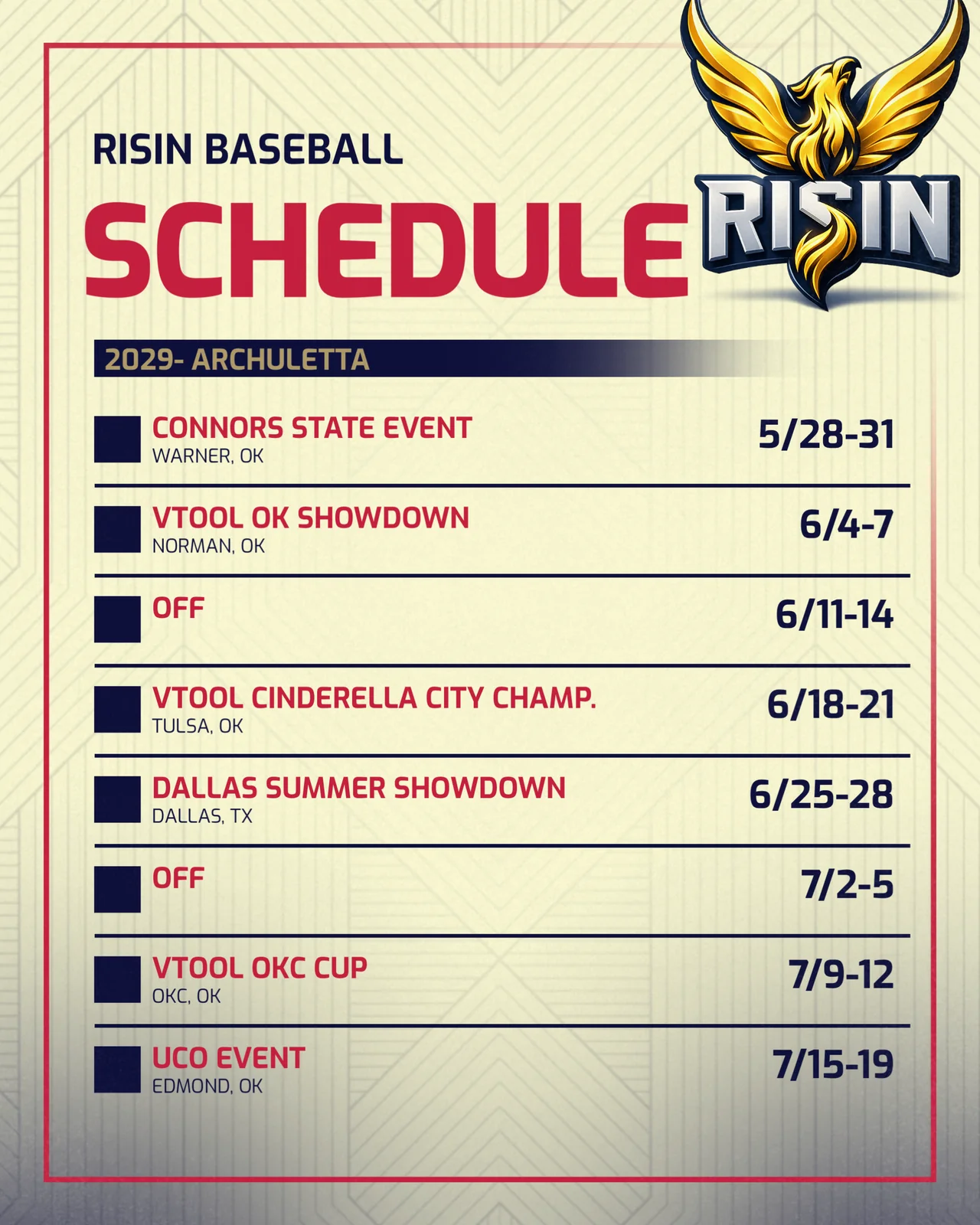 2029 Archuleta Schedule